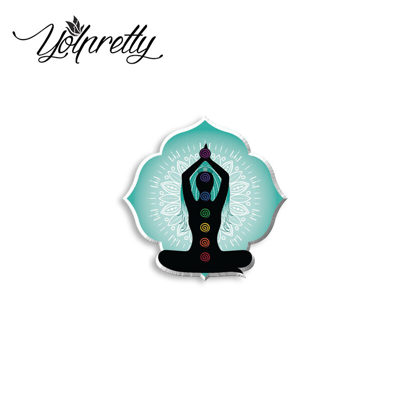 2023 Nieuwe Collectie Mode Yoga Chakra Om Meditatie Graffiti Handwerk Acryl Epoxy Badge Pin Reversspeldjes