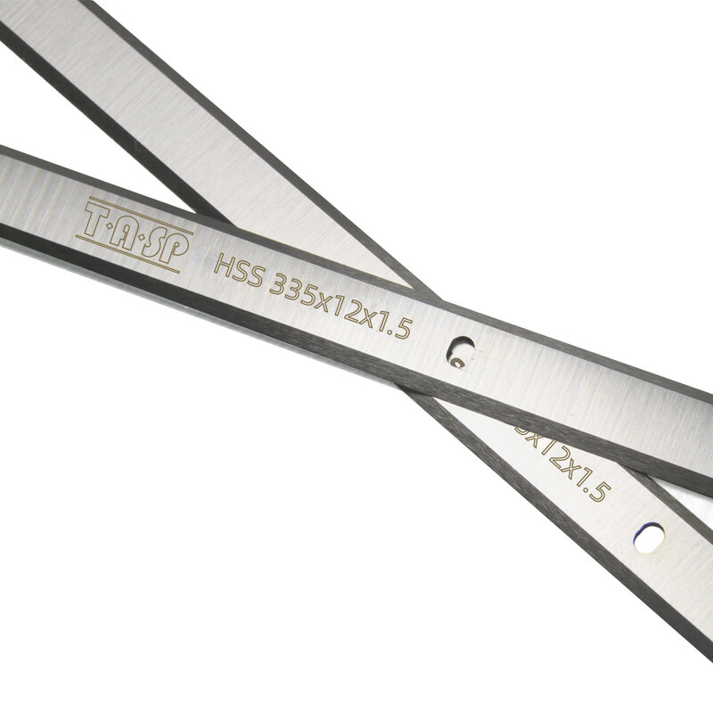 HSS Cuchillos cepilladores 335 x 12 x 1,5 mm, Juego de cuchillas de repuesto para Hitachi P13F 1800 W, 1 par