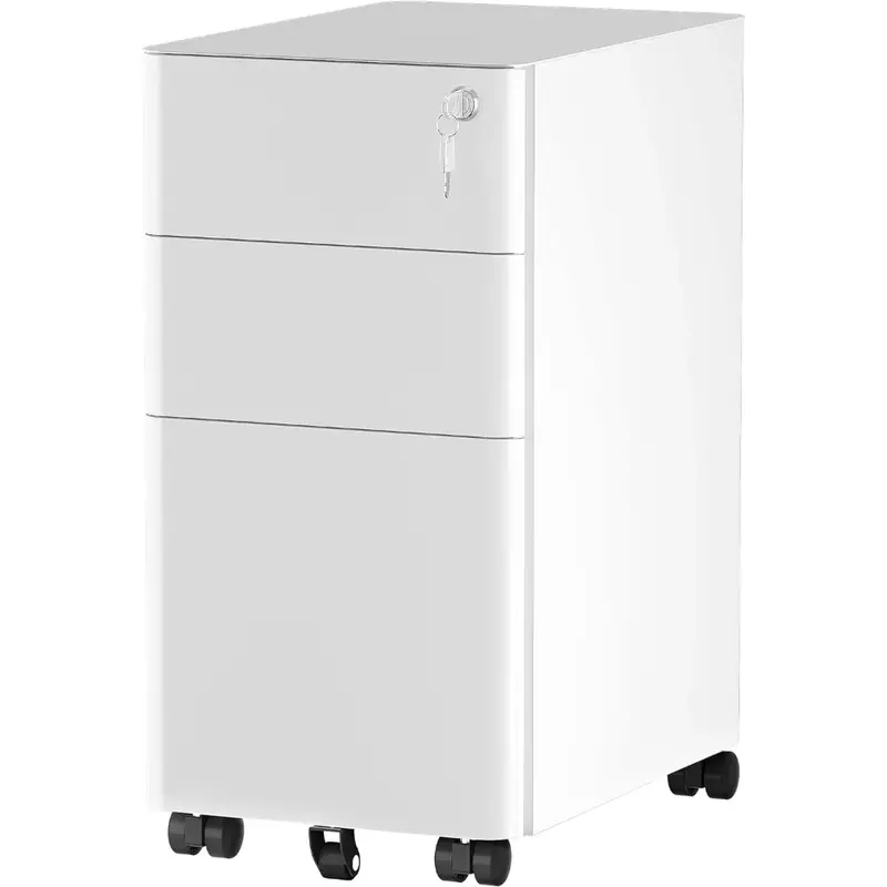 Compact Portable Slim File Cabinet Drawers with Keys 3-Drawer Metal Filing Cabinet Office Storage Furniture Freight free