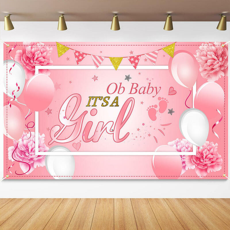 Gênero do bebê revela tecido de fundo, Banner de decoração de festa, bandeira de fotografia infantil, azul e rosa, novo, 2023