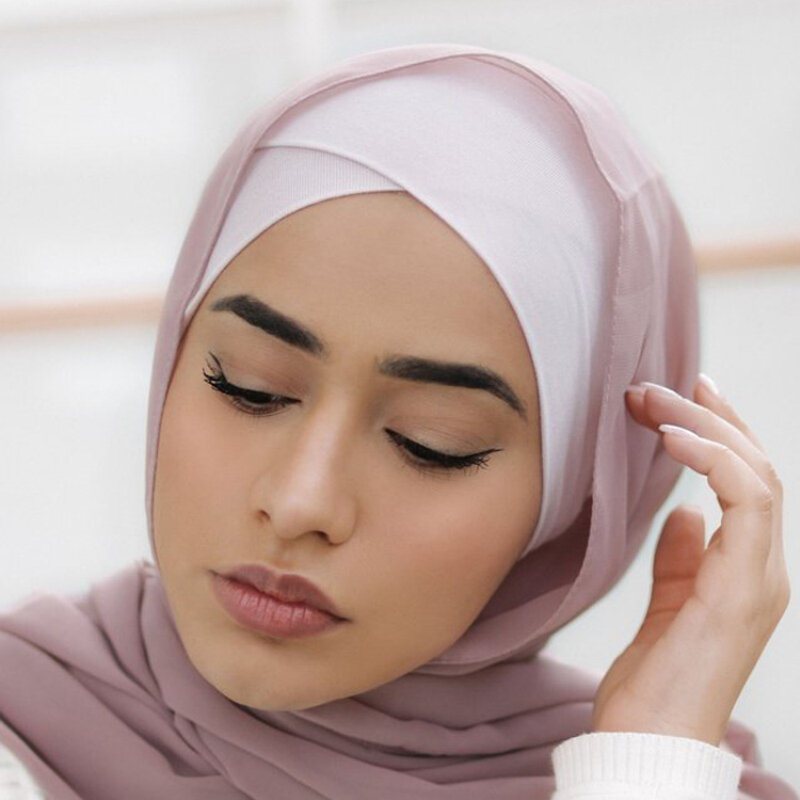 Jersey elástico entrecruzado Modal para mujer, Hijab interno, sombreros musulmanes, turbante, gorro, bufanda islámica, tubo, envoltura para la cabeza, nuevo