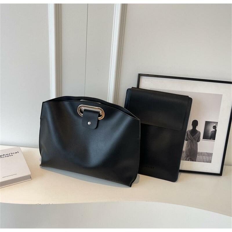 黒のビジネスドキュメントバッグ、女性のハンドバッグ、ドキュメントのクラッチバッグ、女性のハンドバッグ
