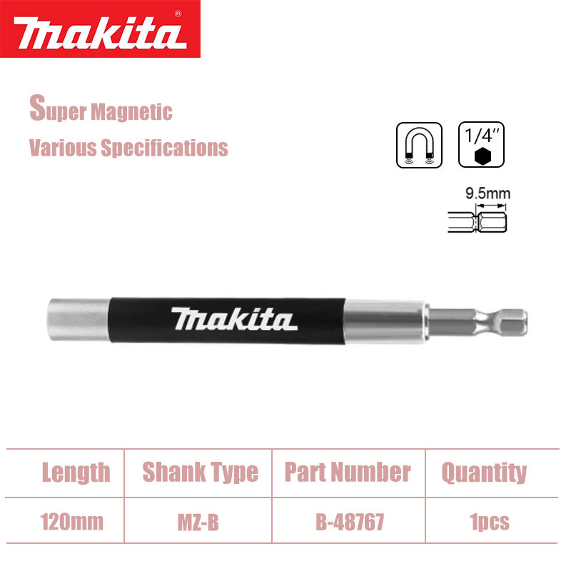 Makita-Hexagonal Handle Rod Bracket, fácil desmontagem, forte magnetismo, chave de fenda de travamento automático, acessórios para ferramentas, 6,35mm