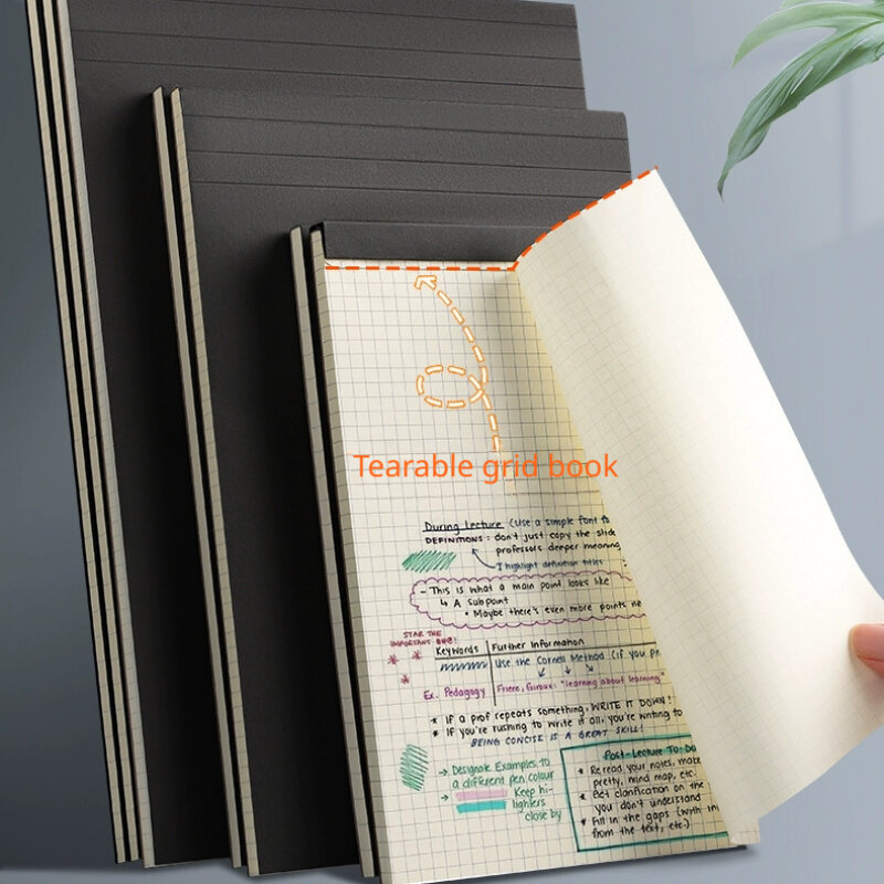 Quaderno strappabile da 80 pagine con quaderni spessi A4,A5 e B5, con semplici linee orizzontali e quaderni vuoti a griglia per quaderni