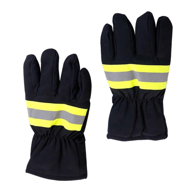 Work Gloves Rescue Work Glove with Reflective Multi Functional Heat Resistance Fire Fighting Gloves Gloves for Unisex Adult