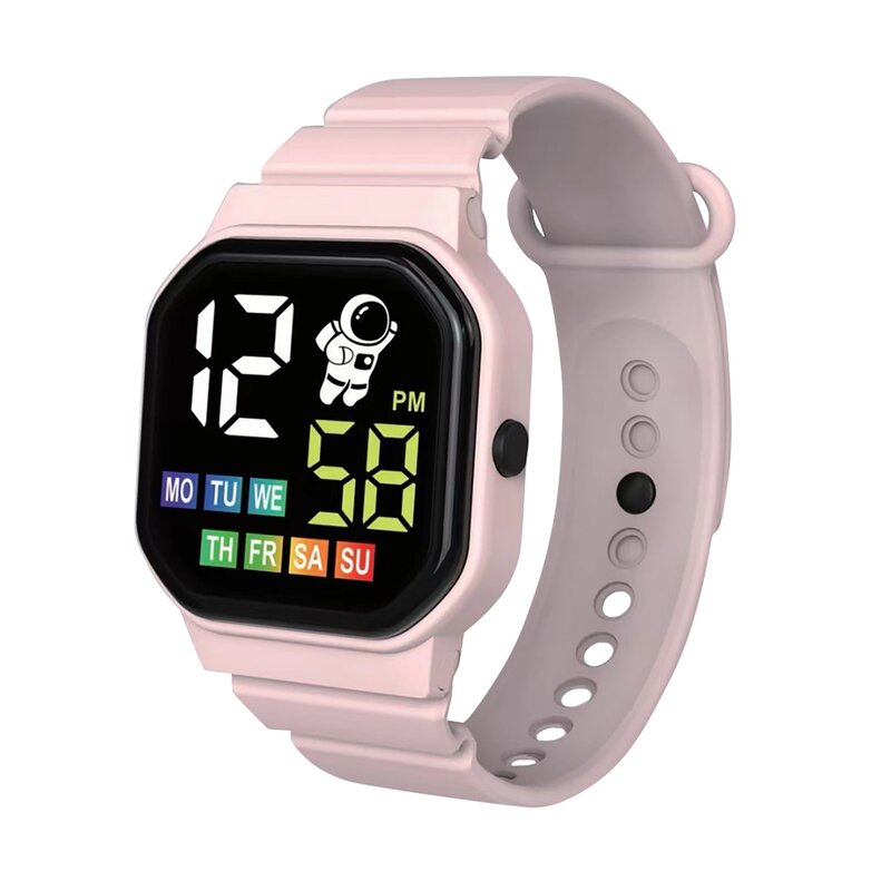 Led Digital Kids Watch For Boys Girls Cute Pattern Children Electronic Wristwatch Sports Waterproof Watches Student Child Clock