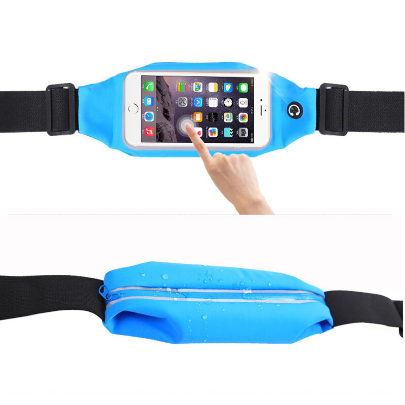 Telefon komórkowy pas torba do biegania talia etui na smartfon wodoodporna pokrywa przezroczyste etui ćwiczenia Gym piterek na telefon Sport