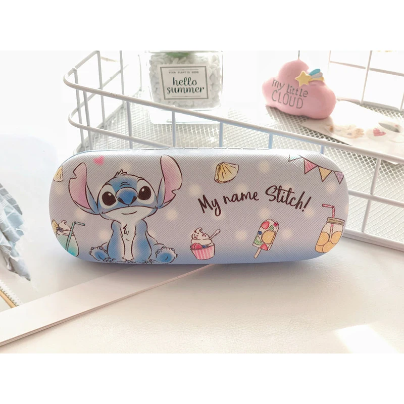 Disney Cartoon Stitch Figure occhiali stampati custodia Anime custodia rigida protettiva per occhiali da studente scatola di immagazzinaggio ragazzi ragazze compleanno