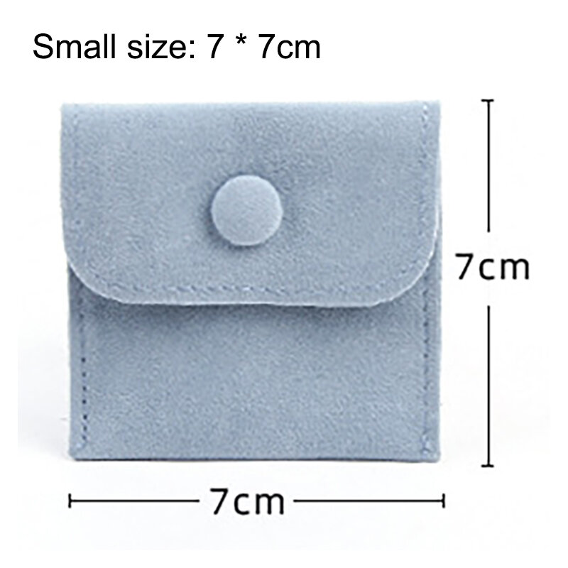 Gift Jewelry Packaging Bag with Snap Fastener Quality Velvet Jewellery Pendant Necklace Wrapping Earrings Ring Storage Pouches
