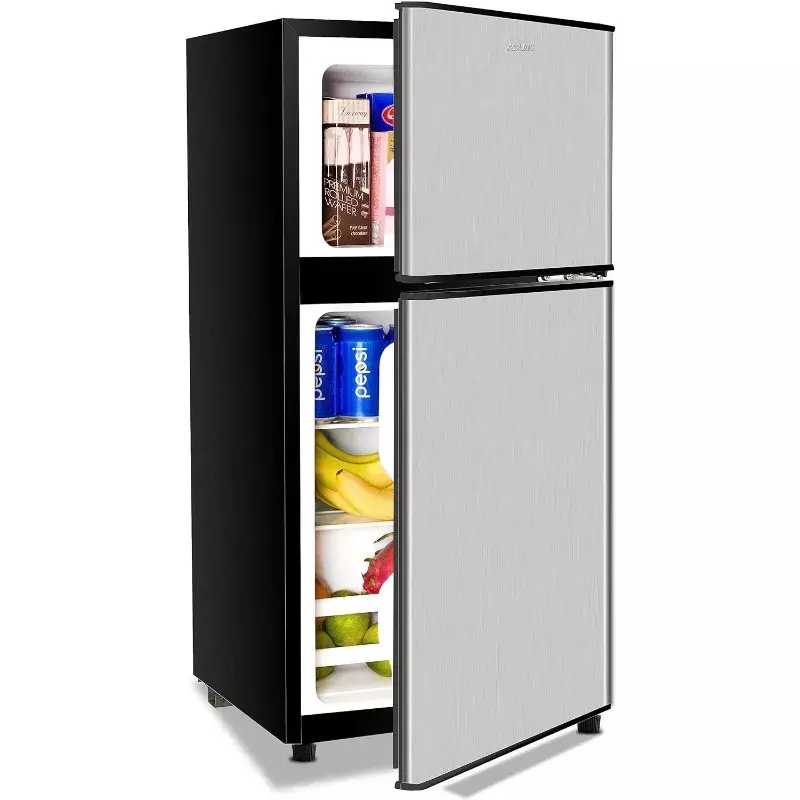 Anukis Compact frigorifero 3.5 Cu Ft 2 porte Mini frigo con congelatore per appartamento, dormitorio, ufficio, famiglia, seminterrato, Garage