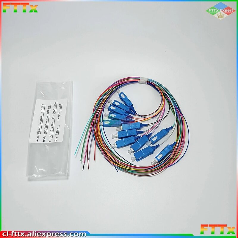 Fibra óptica colorida LAZH Simplex, fibra óptica, 12 colores SC / APC /UPC, modo único, 0,9mm, suministro de fábrica de calidad