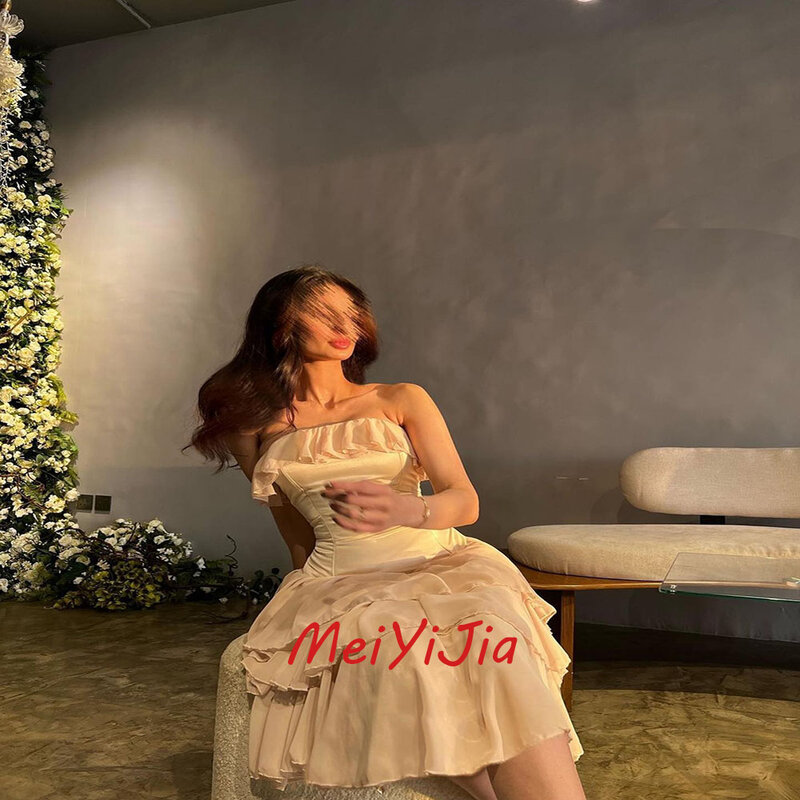 Meiyijia-Elegante vestido sem alças, Laço Saudita, Sem Mangas, Sexy, Aniversário, Roupas de clube, Verão, Moda, Arabia, 2024