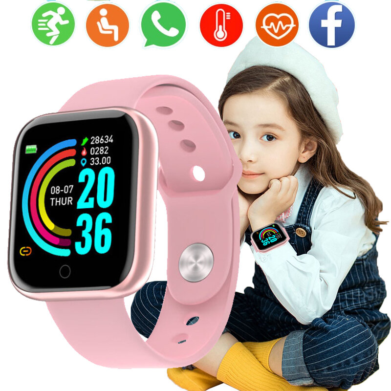 Reloj inteligente para niña y mujer, pulsera Digital con control del ritmo cardíaco, seguimiento de actividad física, papel tapiz fotográfico