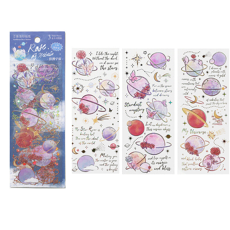 12PACKS/LOT Poetry of the Star River Rose series retro decorative PET sticker