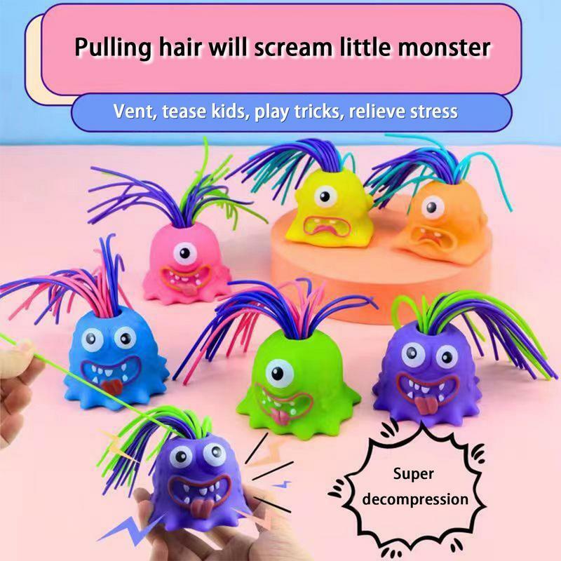 Juguete de ventilación divertido para tirar del pelo, regalo único para niños, tirón de animales pequeños, grito de pelo, alivio del estrés, novedad