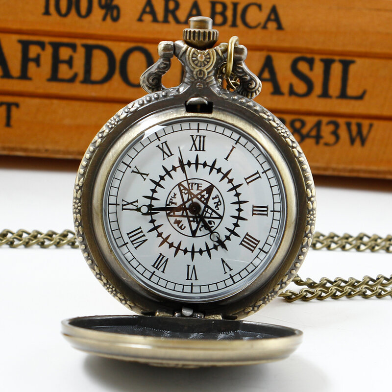 Винтажные кварцевые карманные часы в античном стиле, круглые рандомные часы с подвеской на цепочке, Подарочные часы на цепочке, часы-скелетоны CF1390