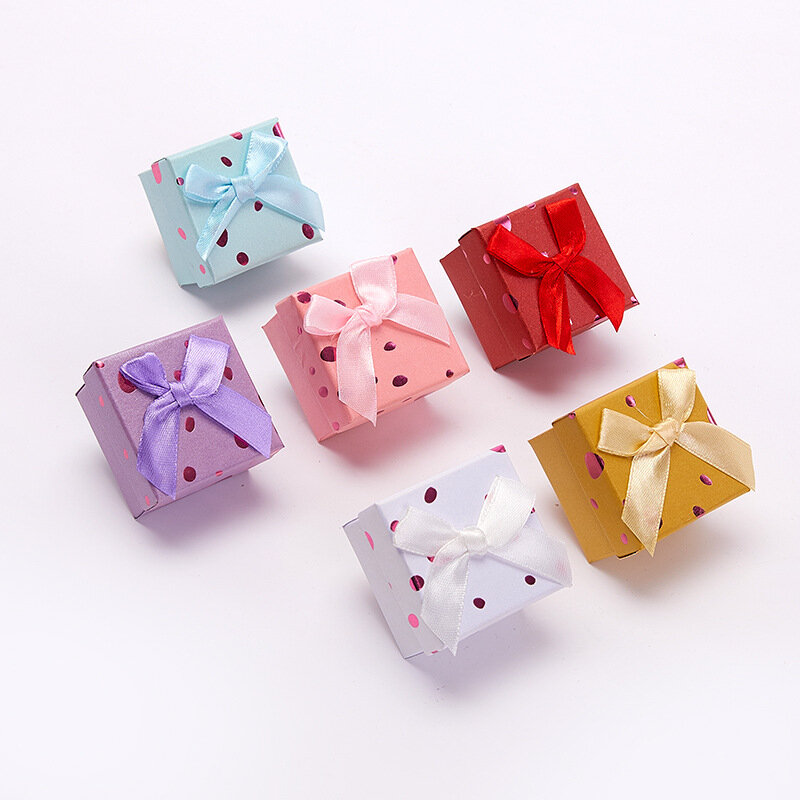 Bowknot Ribbon Jewelry Organizer Box Multi Colors Ring Earrings Pendant Necklace Storage Jewelry Display Packaging Gift Case