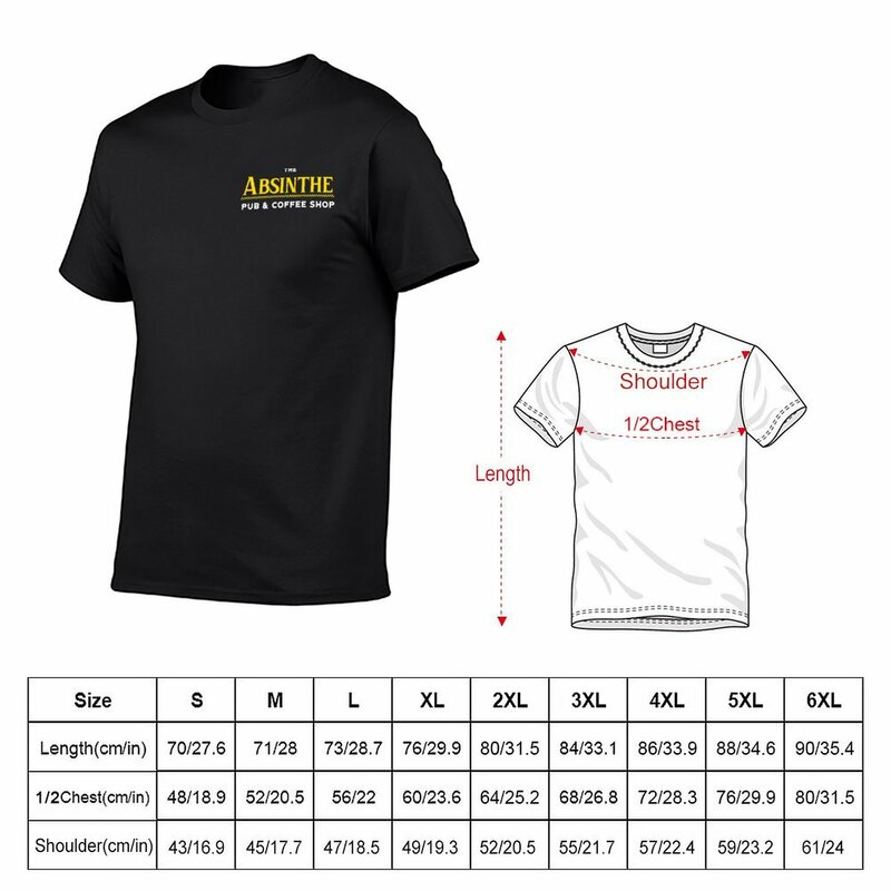 Absinthe-T-Shirt Graphique pour Homme, Vêtement Anime Personnalisé, Pub et Café, Noir, Hip Hop