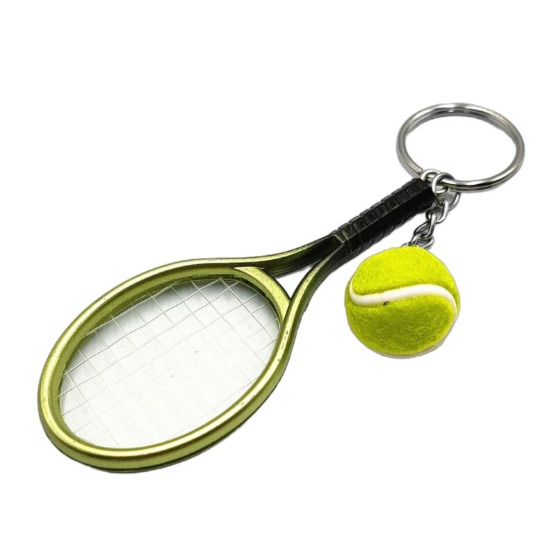 6Pcs Tennis Keychain with Tennis Bat and Tennis Ball Gift for Kid