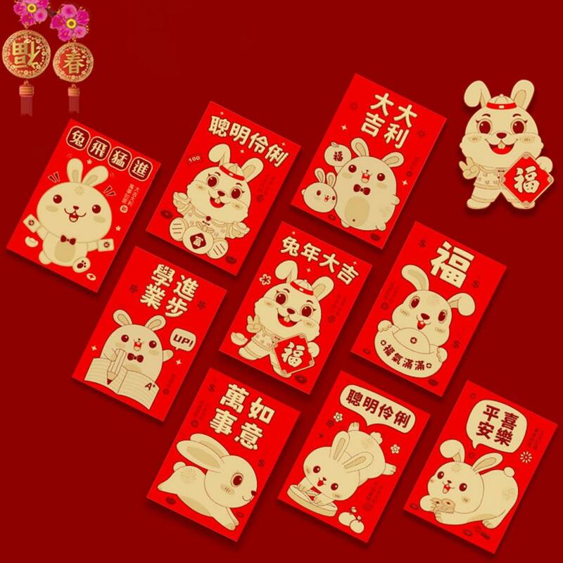 Lucky Money Pocket Pearlescent Paper Red Envelope Compact Best Wish  Attractive 2023 Rabbit Print Red Envelopes