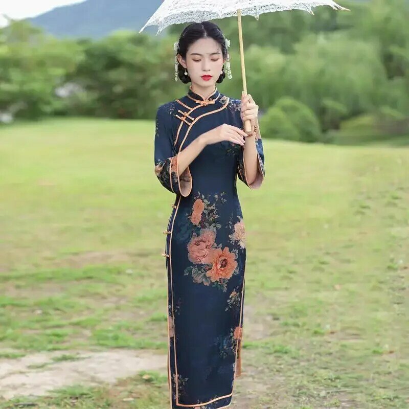 Современное китайское платье-Ципао в стиле Харадзюку, ретро платье-Ципао большого размера для женщин, карнавальное платье, женское платье