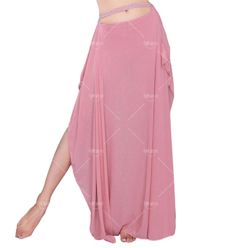 Женская юбка для танца живота, тонкая юбка из натуральной пряжи с V-образным вырезом, одежда для восточных танцев, большие размеры, лето