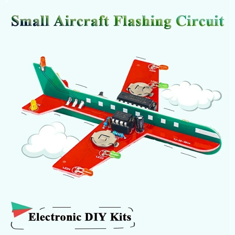 Sirkuit Flash pesawat kecil Cd4017, bagian papan sirkuit Kit produksi elektronik lampu aliran