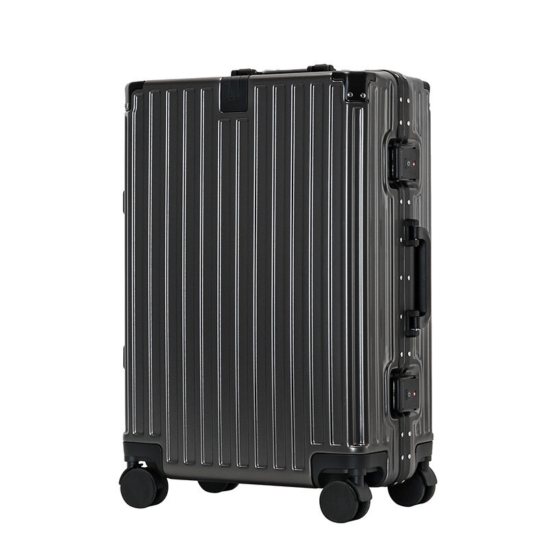 Roller koper bingkai aluminium untuk wanita, casing troli tahan lama 26 inci, koper kabin perjalanan kata sandi, koper perjalanan untuk pria dan wanita