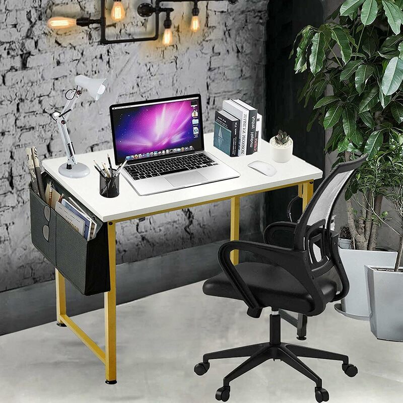 컴퓨터 책상-모던 간단한 가정 사무실 쓰기 테이블, 침실 학생 십대 공부 작은 공간 작업, PC 노트북, 31 인치