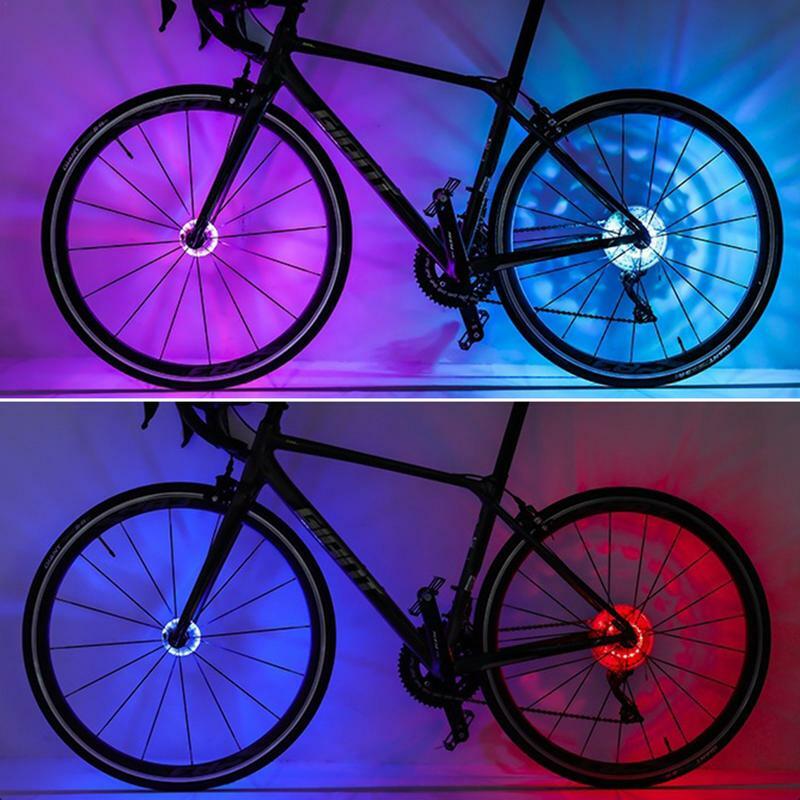 ไฟล้อรถจักรยานแบบชาร์จไฟได้ไฟฮับ USB ชาร์จไฟได้ไฟสีสันสดใสจักรยานไฟกลองรูปดอกไม้