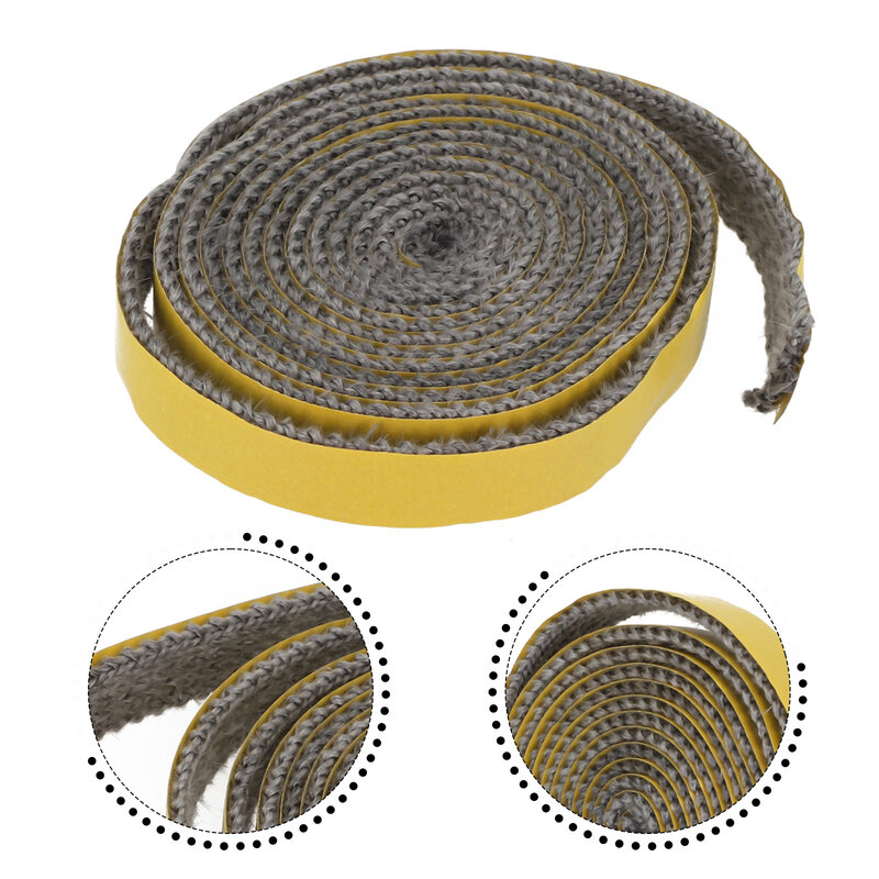 Rope Self Adhesive Glass Seal Resilient Fire Rope Flat Stove Rope Lightweight 15mm Width 2mm Accessories