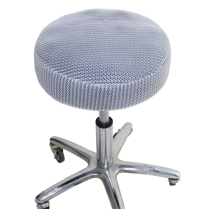 2xoddychające siateczkowe osłony stołek barowy okrągłe krzesło poduszki do siedzenia rękawów szare