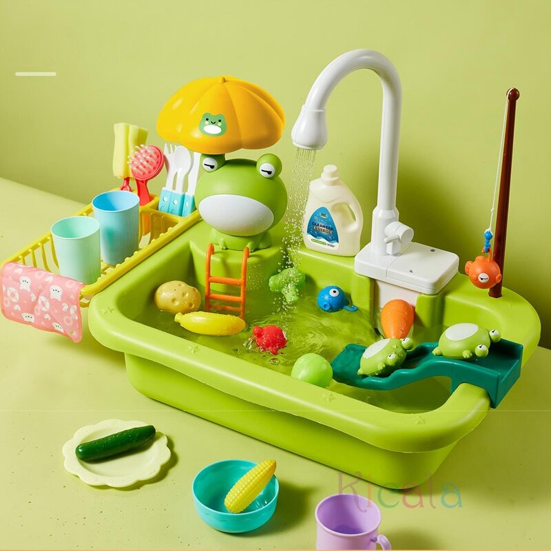 Детская игрушка для кухни, электрическая посудомоечная машина, игрушка с проточной водой, ролевая игра, игрушка для рыбалки, ролевая игра, подарок для девочек