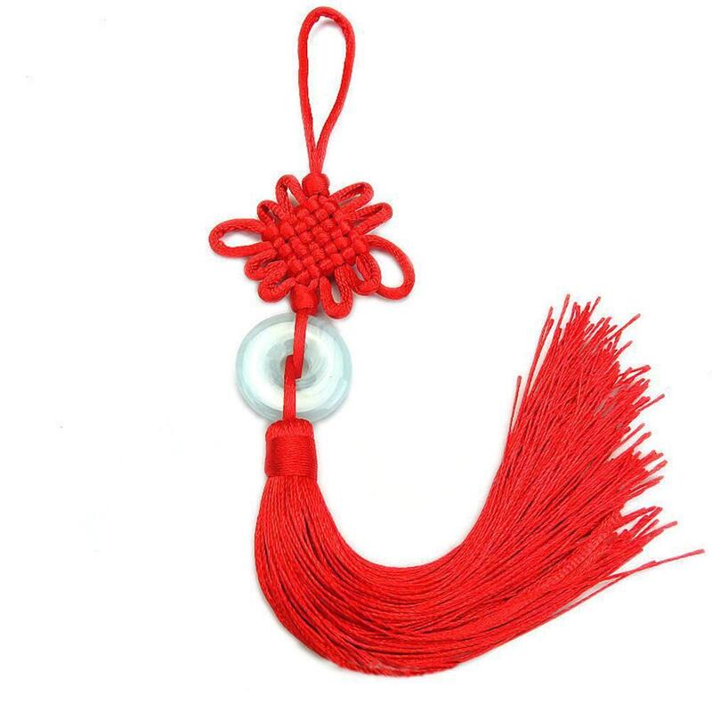 Borla de nudo chino tradicional, colgante de símbolo de riqueza y salud, buena artesanía, decoración de suerte, hapin H5M8