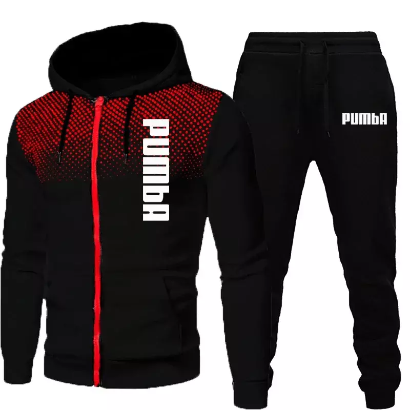 Fashion Letter Print Tracksuit Men's Solid Color Hoodies + Pants Sets Sports Casual Male Fleece Suit Running Pullover Sweatpants