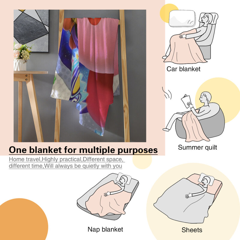 K-kirby-mantas de forro polar esponjoso para sala de estar familiar para niños, manta fina para sofá, regalo de moda moderno de dibujos animados