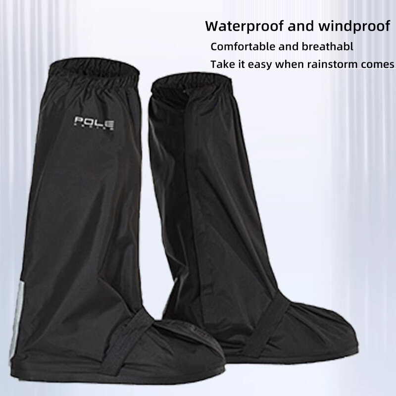 Cubiertas de zapatos a prueba de lluvia para motocicleta, botas protectoras antideslizantes de tubo alto para exteriores, Motocross
