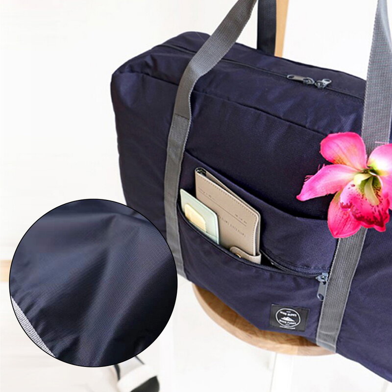 Travel Bag Women Outdoor Camping Handbag Foldable Toiletries Luggage Storage Accessories Bags Bear Letter Print Zipper Organizer