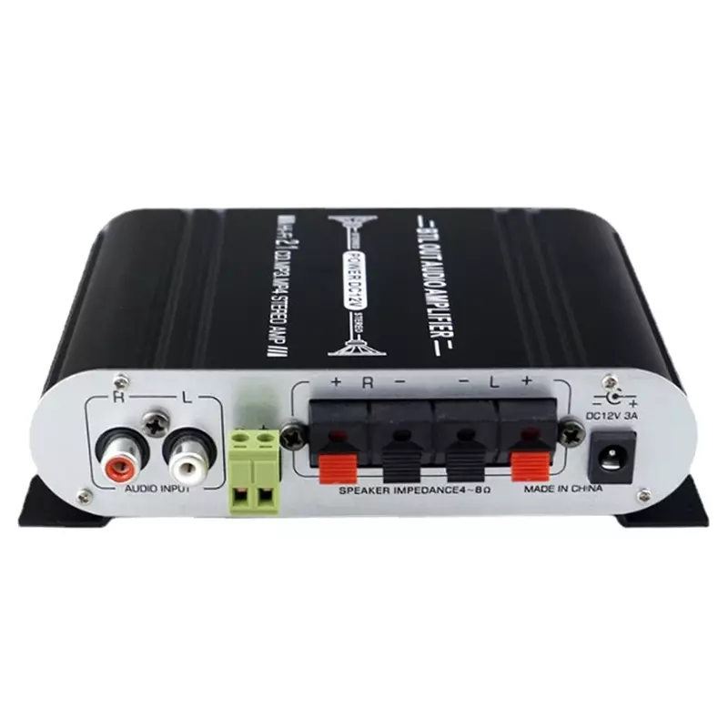 ST-838 HiFi 2.1 Channel Power Amplifier Stereo Bass Sound Amp RMS 20Wx2+40W Class D Mini Media Player MP3 Car Black Home Amp