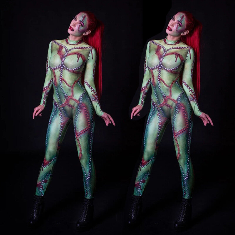 Kostiumy na Halloween body kobiety Halloween przerażające przyjęcie dzień zmarłych kostium ducha diabeł kombinezon karnawał Anime 3D
