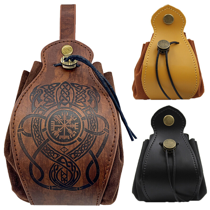Genuine Leather For DND Dice Bag Tray 5 Celtic Designs Cute Drawstring Pouch for D&D Roleplaying RPG Gift Ideas Coin Purse