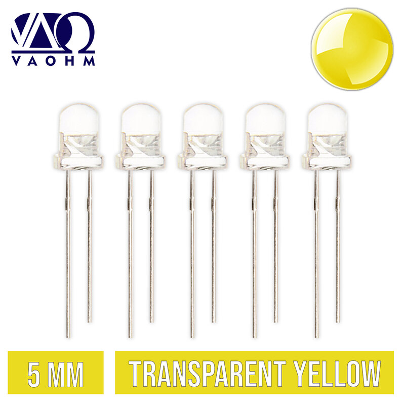 10PCS LED F5 Water Clear Round Head 5mm Light Emitting Diode Red Blue Green Orange Yellow White