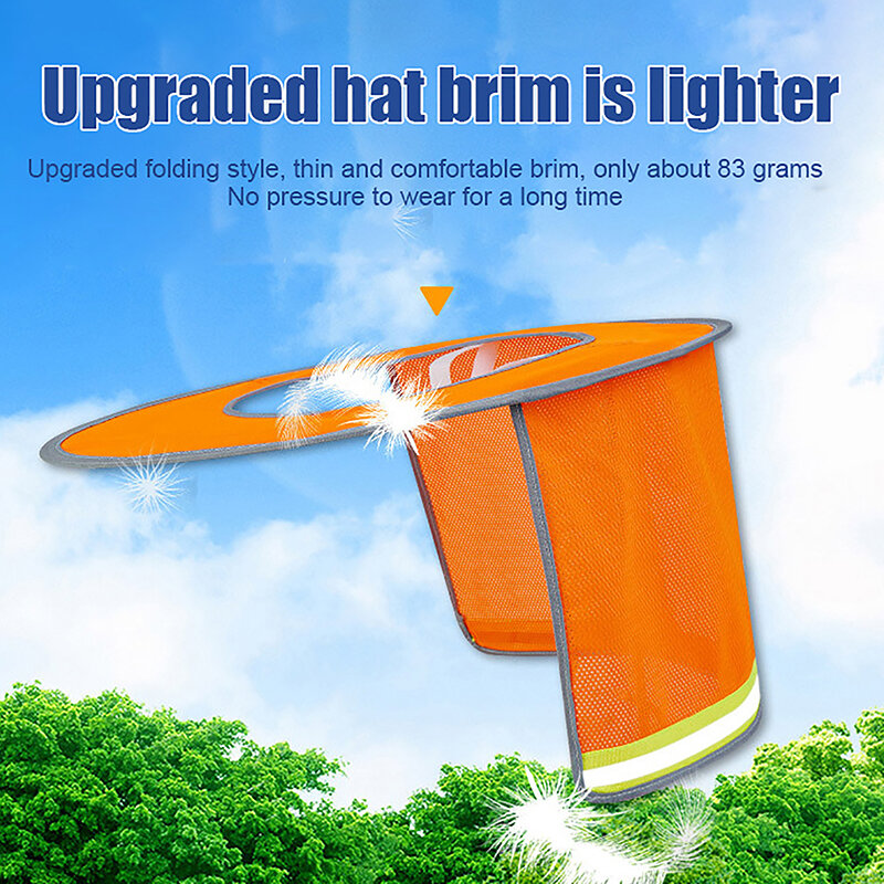 Summer Sun Shade Safety Hard Hat, Neck Shield Capacetes, Reflective Mesh Cap, Capa para trabalhadores da construção civil