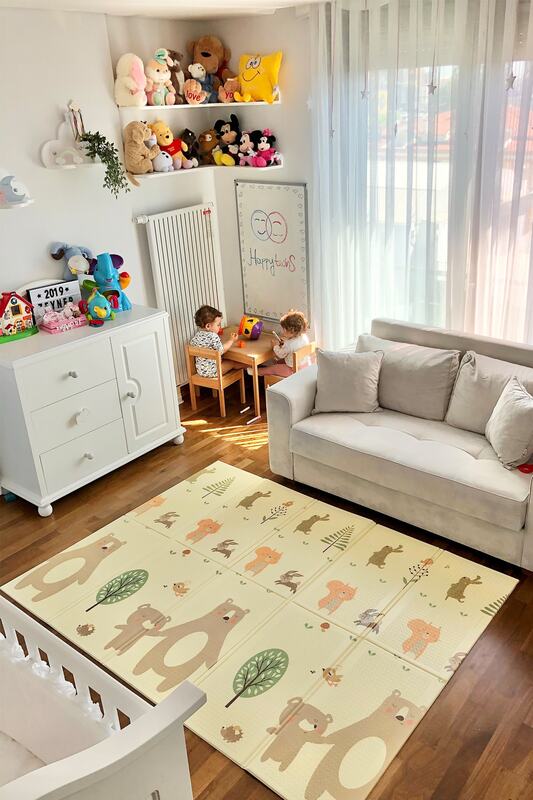 Двухсторонний игровой коврик, складной мягкий 150x200x1 см, размер, забавные Развивающие игрушки для детей, моющиеся, Нескользящие