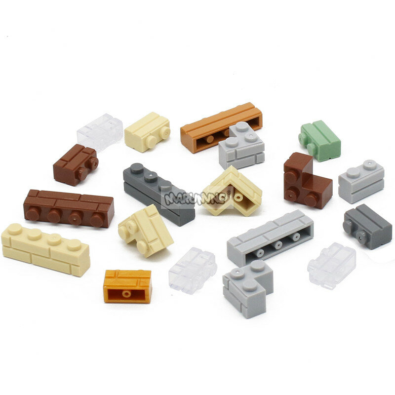 Marumine-bloques de construcción de una casa de ladrillos para niños, 30 piezas, 1x4, bloques de construcción a granel, piezas de vista de calle de ciudad MOC, accesorios compatibles con 15533 3010