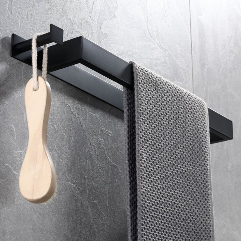 Wall Hanging Towel Stainless Steel Towel Holder Bathroom Storage Rack Large Capacity Towel Shelf No Drilling
