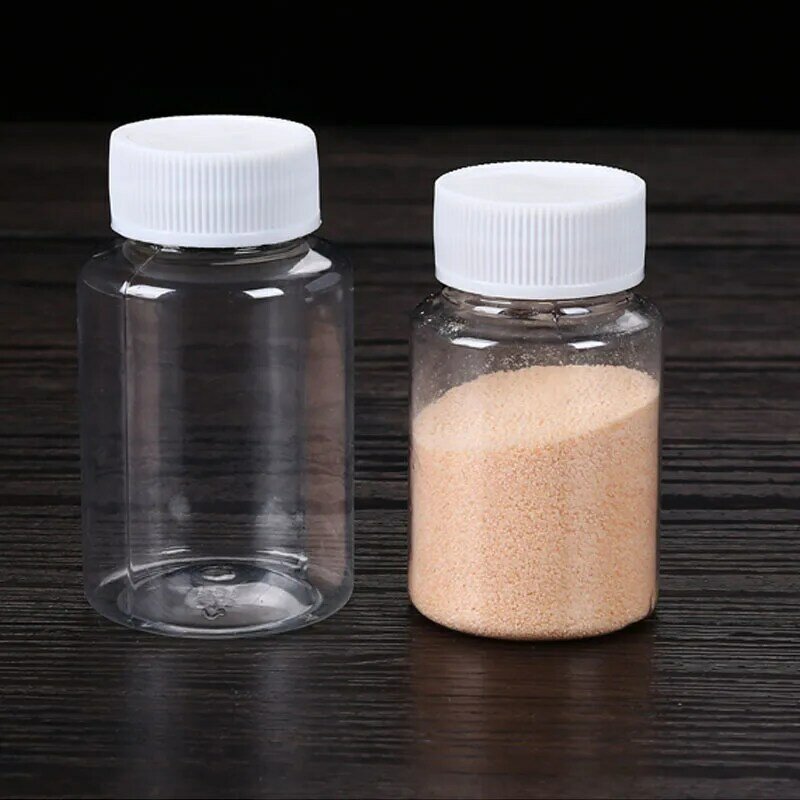 Botella de embalaje de reactivos de plástico PET transparente, envase de 15ml/20ml/30ml/100ml, frasco de polvo sólido para pastillas medicinales, 1 unidad