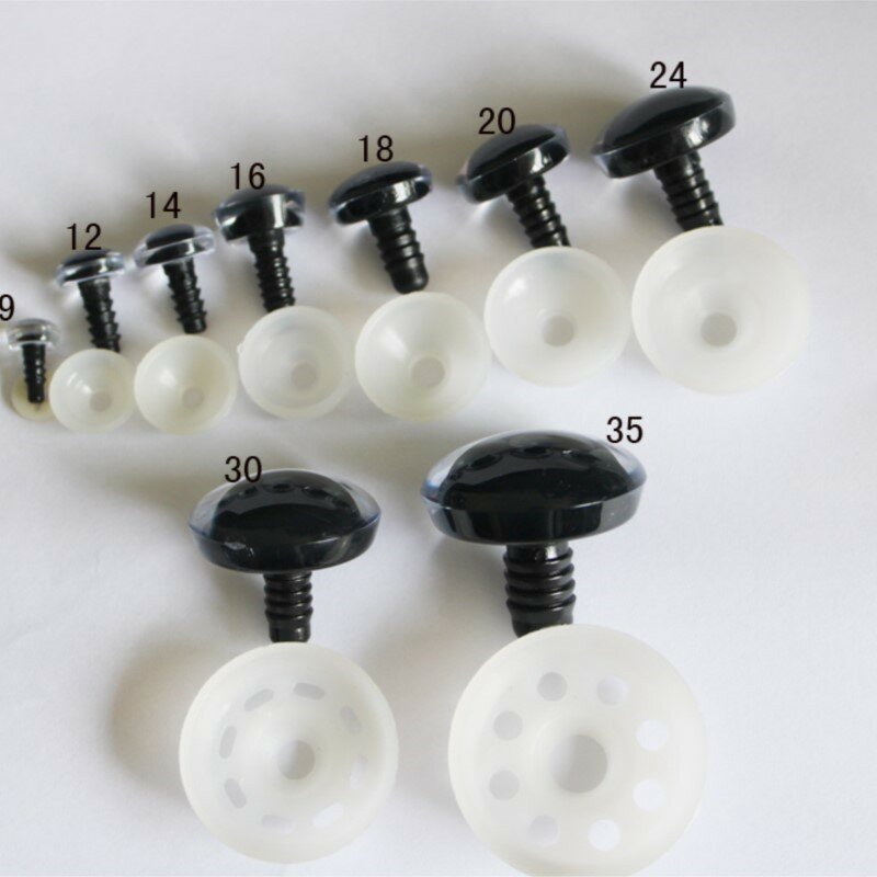 10pairs  9mm- 35mm New fashion 3D toy safety eyes  doll eyes with  back washer for  diy plush doll FINDINGS--HD11