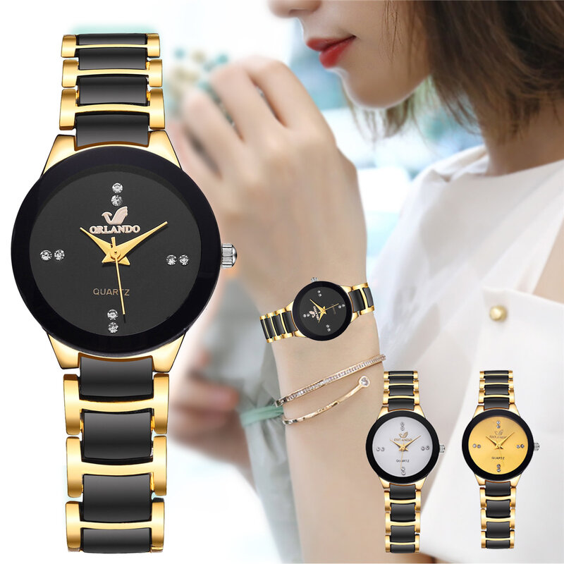 ساعات الزوجين النساء الفاخرة العلامة التجارية الشهيرة عاشق ساعة للرجال ساعات الفولاذ عادية السيدات ساعة اليد Relogio Feminino