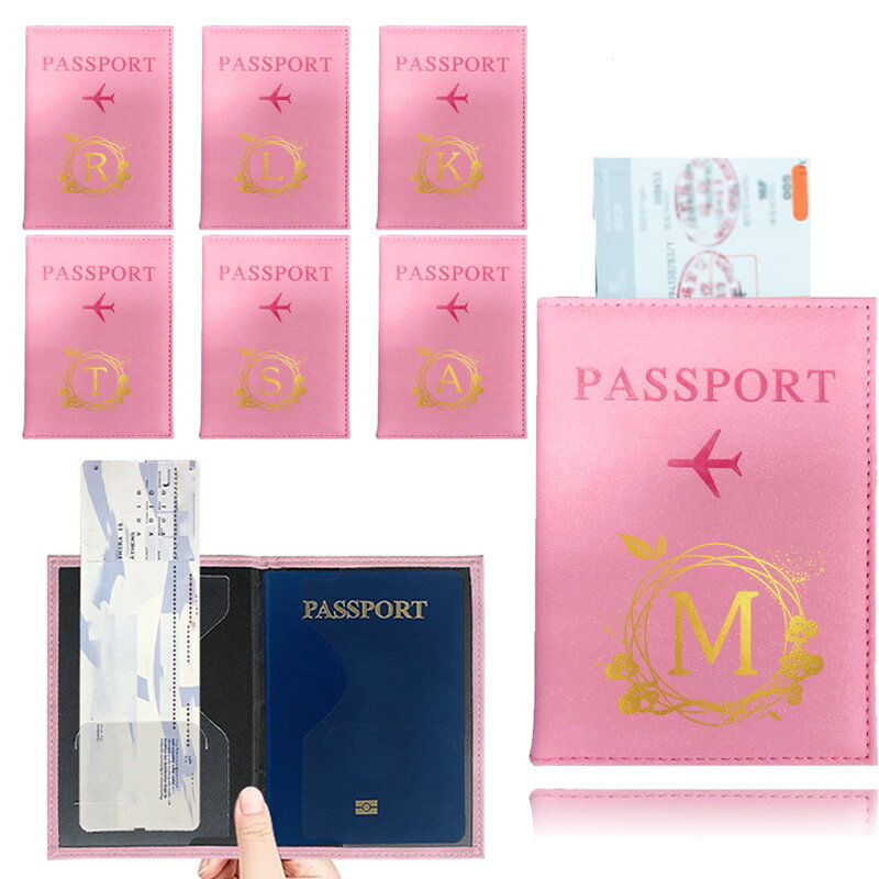 1pcs Passport Cover Wreath Lettern Series Waterproof Case for Passport Wallet Credit Card Documents Holder Protective Case Pouch